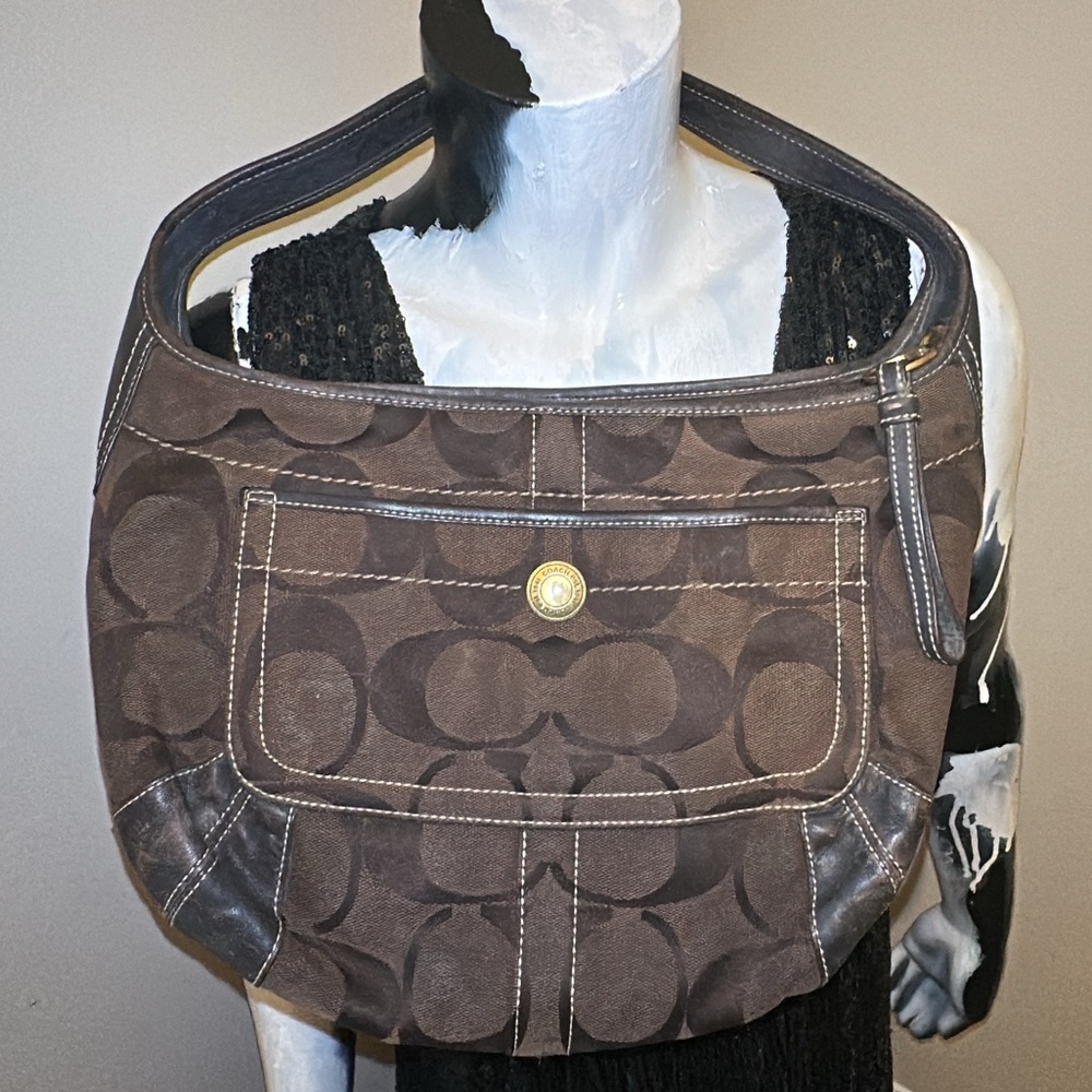 Coach 11290 Signature Ergo Shoulder Bag in Chocolate Brown